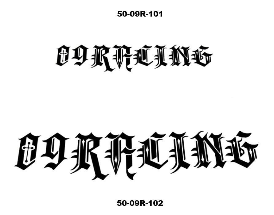 09 Racing Script Decal IN STOCK! JDM CAR PARTS
