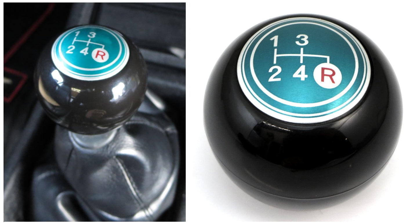 4-Speed Shift Knob Black w/ Green Pattern for Vintage Japanese Cars JDM CAR PARTS