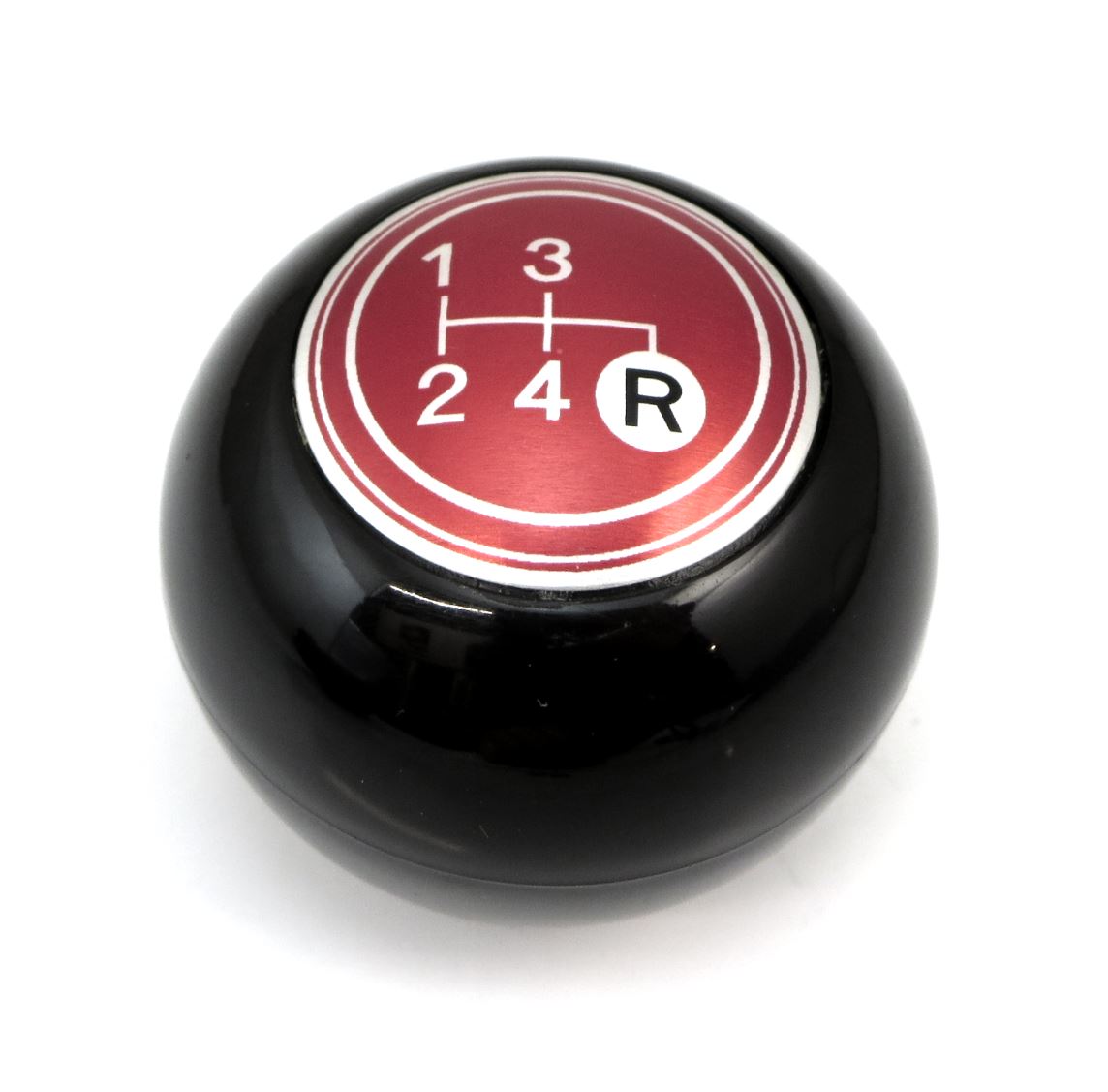 4-Speed Shift Knob Black w/ Red Pattern for Vintage Japanese Cars JDM CAR PARTS