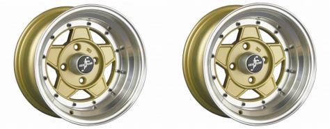 LAST PAIR of 14x8 GOLD FOCUS RACING FIVE Wheels ON CLEARANCE! (See description for information)