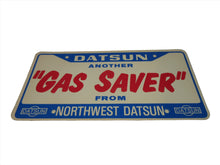 Vintage Northwest Datsun "Gas Saver" License Plate from 1970's NOS New!