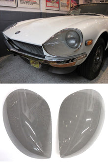  Replacement Lens Set for Genuine Nissan Headlight Cover Frame Carbon Fiber Look Type for Datsun 240Z / 260Z / 280Z