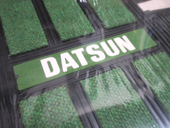 Vintage 4-Piece Floor Mat Set, Black & Green for Datsun Cars NOS