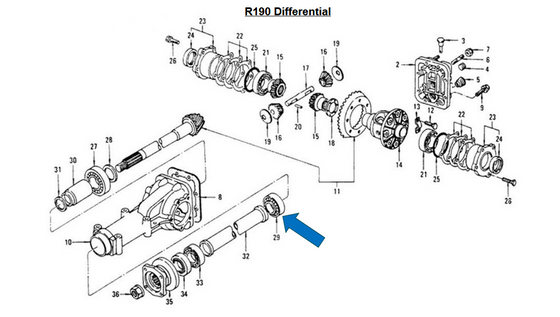 Genuine R180 R190 Differential Center Pinion Bearing fits 1971-1977 Da ...
