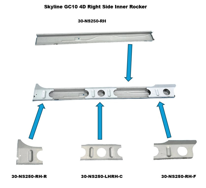 RH Side Inner Rocker Side Panels for Skyline GC10 Hakosuka 4 Door – JDM ...