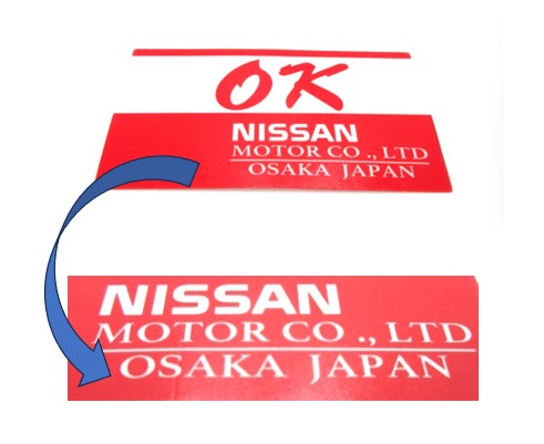 OK decal with "Osaka"  for Datsun / Nissan Novelty for Osaka Lovers