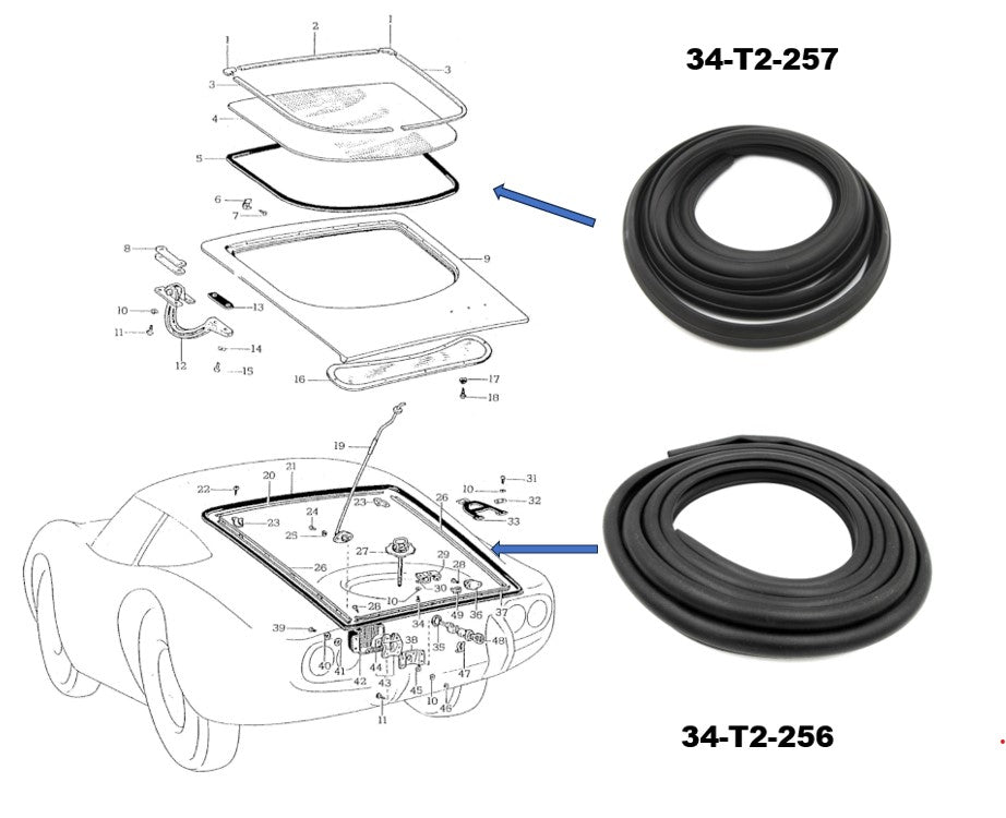 
                      
                        Rear Hatch Weather Strip for Toyota 2000GT Early  / Late Model Reproduction
                      
                    