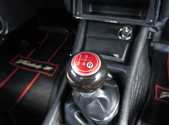 4-Speed Shift Knob Black w/ Red Pattern for Vintage Japanese Cars JDM CAR PARTS