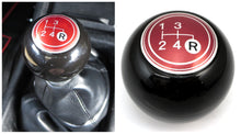  4-Speed Shift Knob Black w/ Red Pattern for Vintage Japanese Cars JDM CAR PARTS