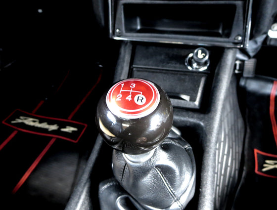 4-Speed Shift Knob Black w/ Red Pattern for Vintage Japanese Cars JDM CAR PARTS