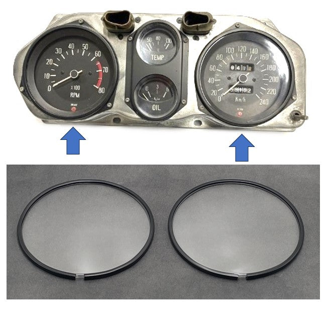 Speedometer and Tachometer 2 PC Lens Set for Skyline GC10 Hakosuka 1969-70