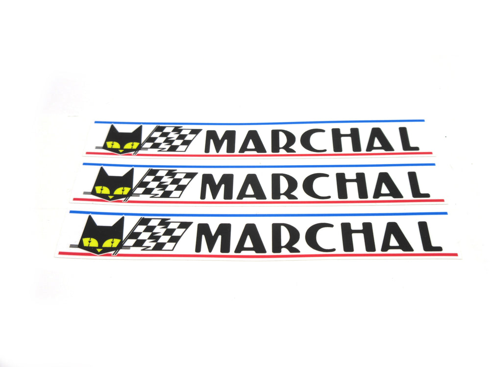 Marchal Logo Decal 3PC Set W 120mm x H 20mm for Vintage Japanese Cars