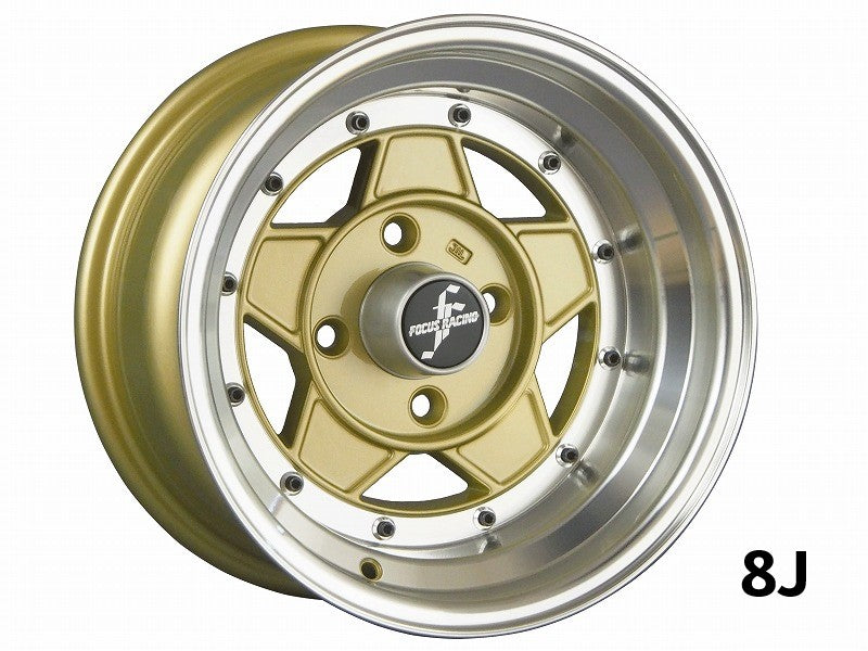 LAST PAIR of 14x8 Gold Focus Racing Five Wheels ON CLEARANCE! (See description for information)