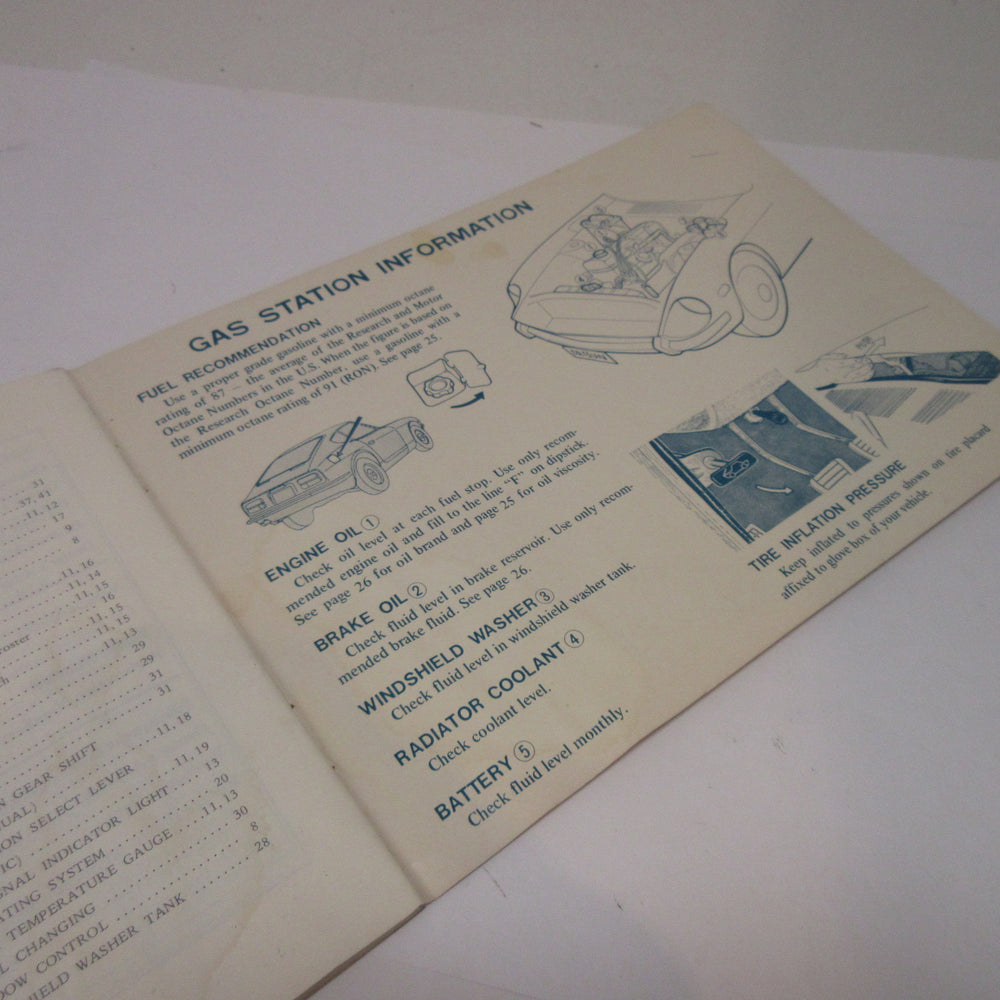 5/1972 Printed Date Datsun 240Z Owner's Manual Used