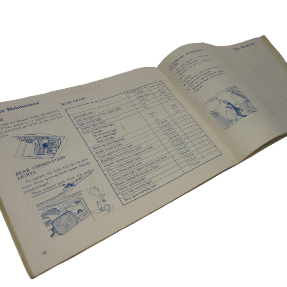 6/1973 Printed Date Datsun 240Z Owner's Manual Used