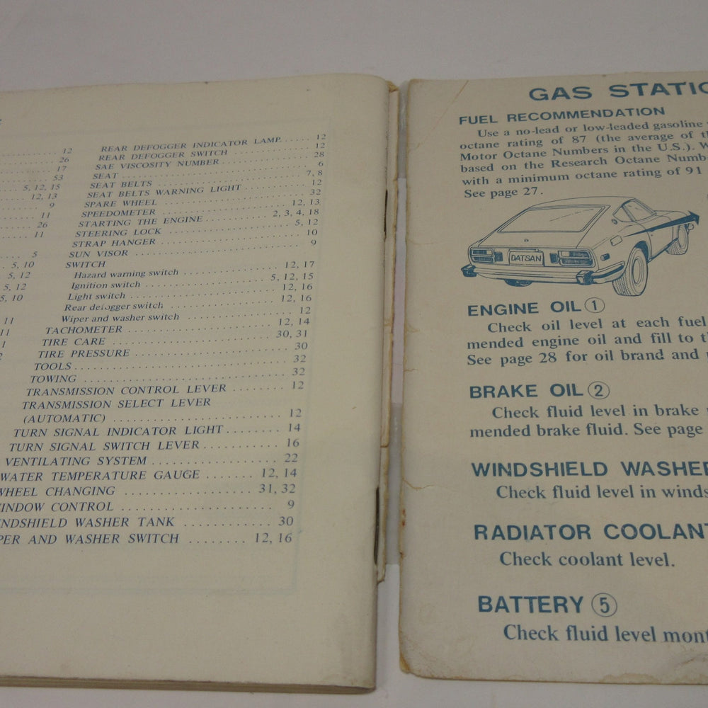 
                      
                        9/1973 Printed Date Datsun 260Z Owner's Manual Used
                      
                    