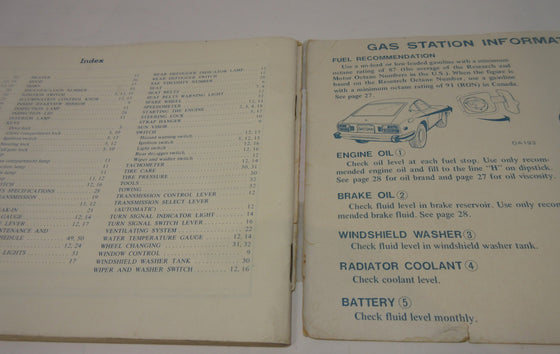 9/1973 Printed Date Datsun 260Z Owner's Manual Used