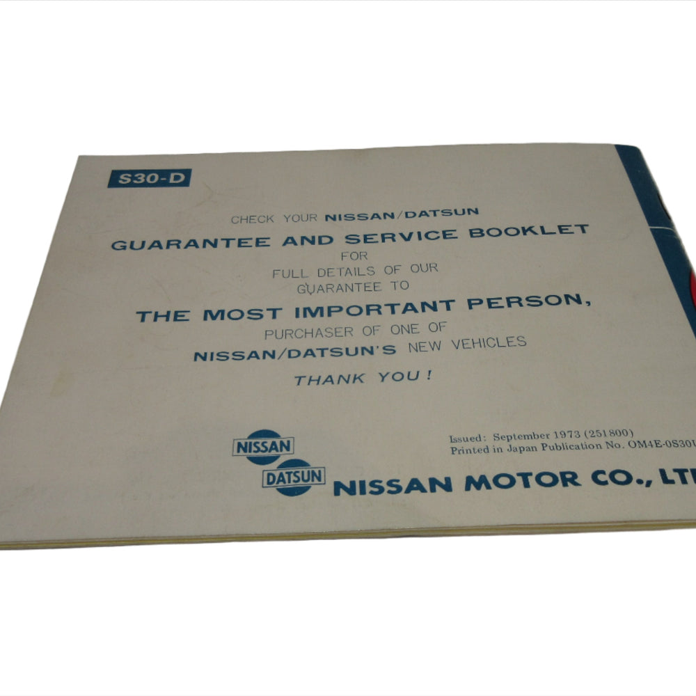 
                      
                        9/1973 Printed Date Datsun 260Z Owner's Manual Used Excellent Condition
                      
                    