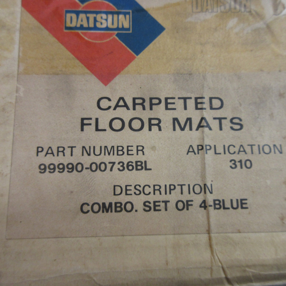 
                      
                        Floor Mat 4 PC Set for Datsun 210 B310 Genuine Nissan NOS
                      
                    