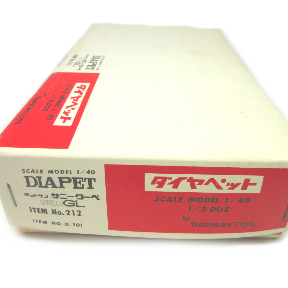 
                      
                        Yonezawa Diapet 1/40 Diecast Datsun Sunny Coupe 1200GL Lot of 6 NOS 1970's Made in Japan
                      
                    