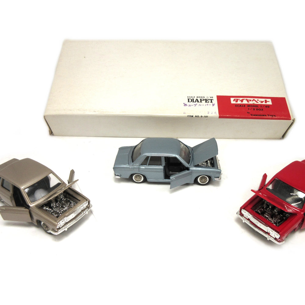 
                      
                        Yonezawa Diapet 1/40 Diecast Datsun 510 Lot of 6 NOS 1970's Made in Japan
                      
                    