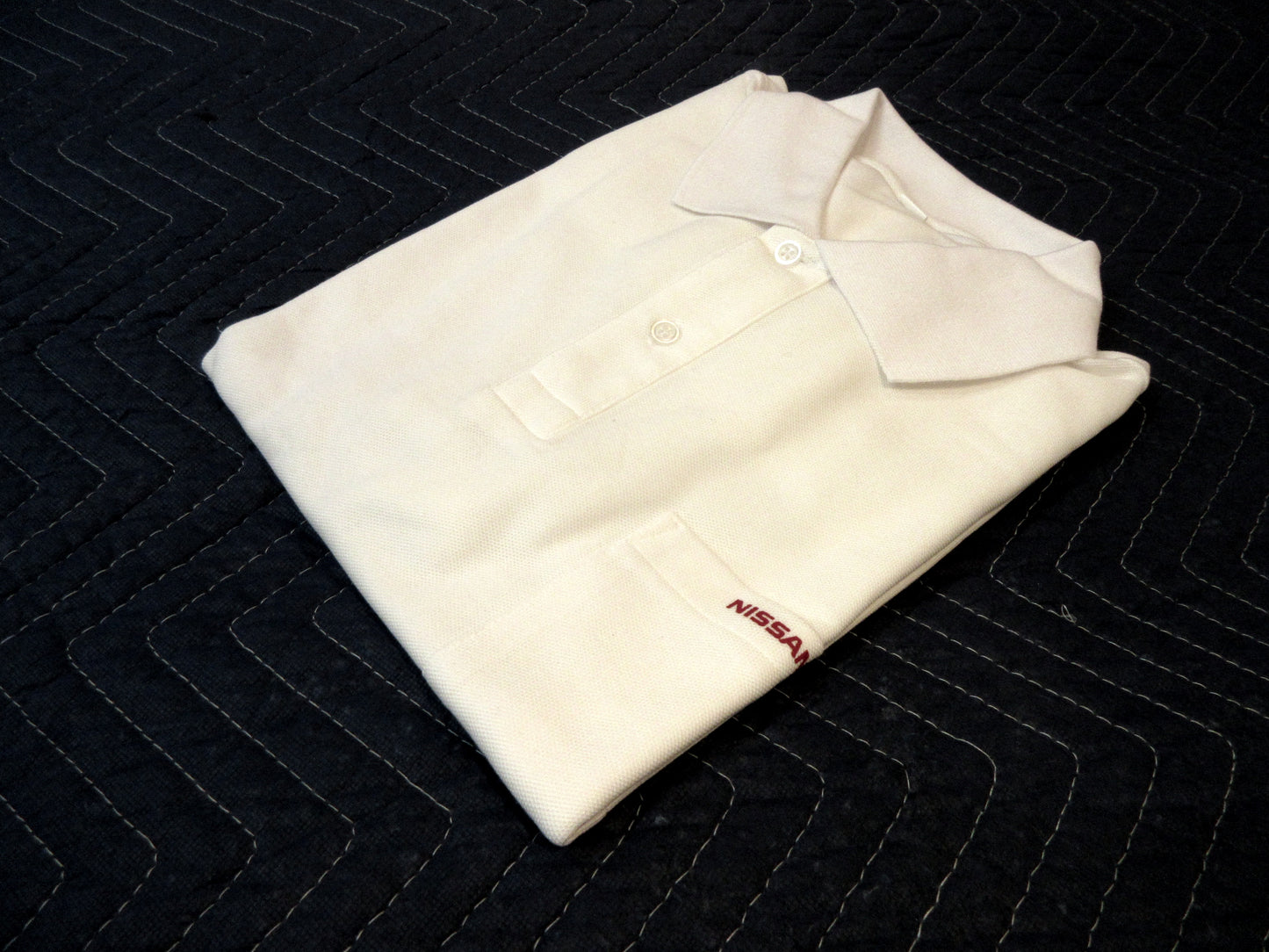 Vintage Nissan Employee Only Polo Shirt White US M Size (Japanese L) Only 1