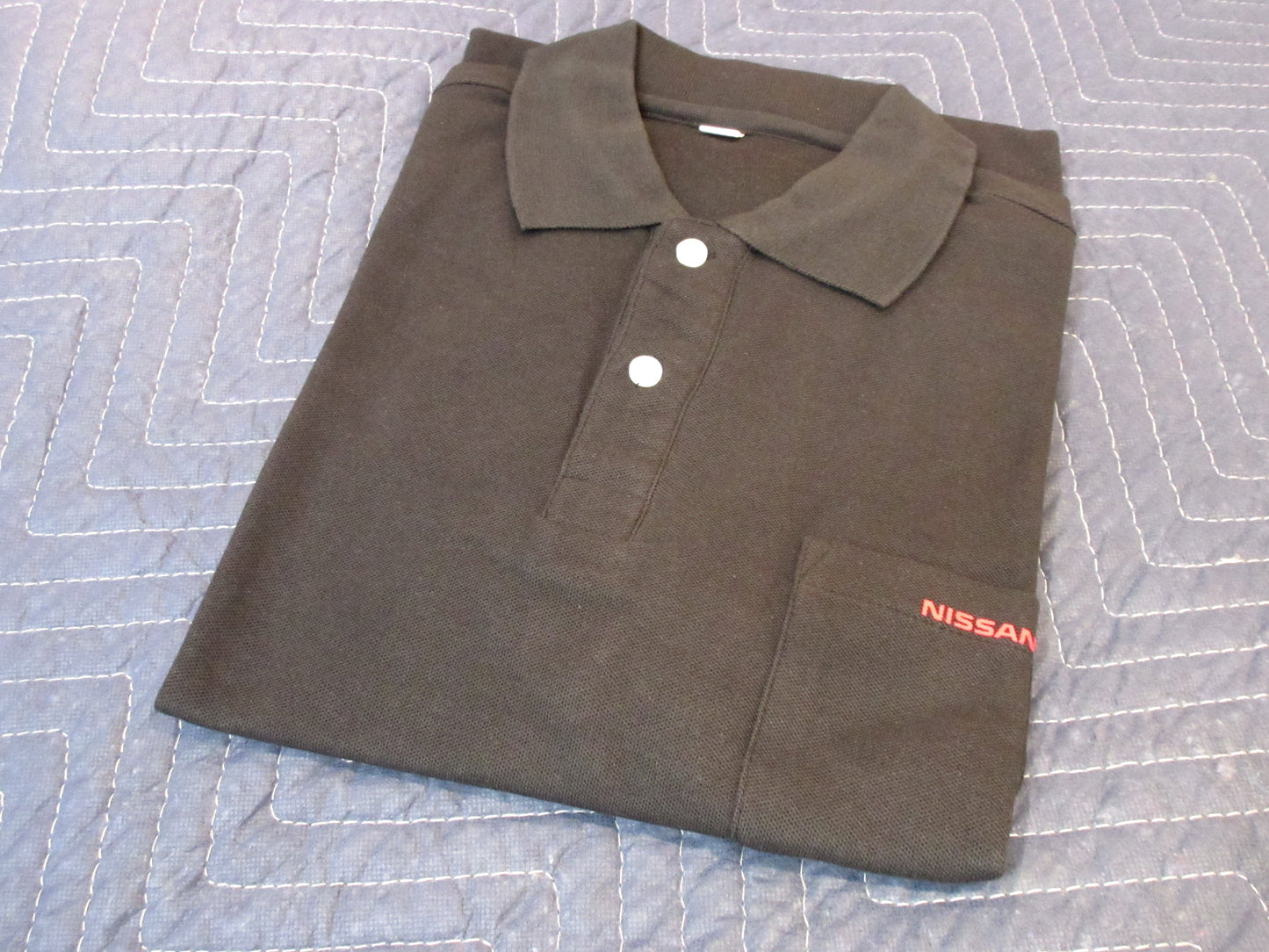 Vintage Nissan Employee Only Polo Shirt Black US M Size (Japanese L) Only 1