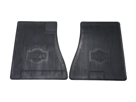 Rubber Front Floor Mat Set for Datsun 510 Black NOS 2 PC Set Nissan Authorized product NOS