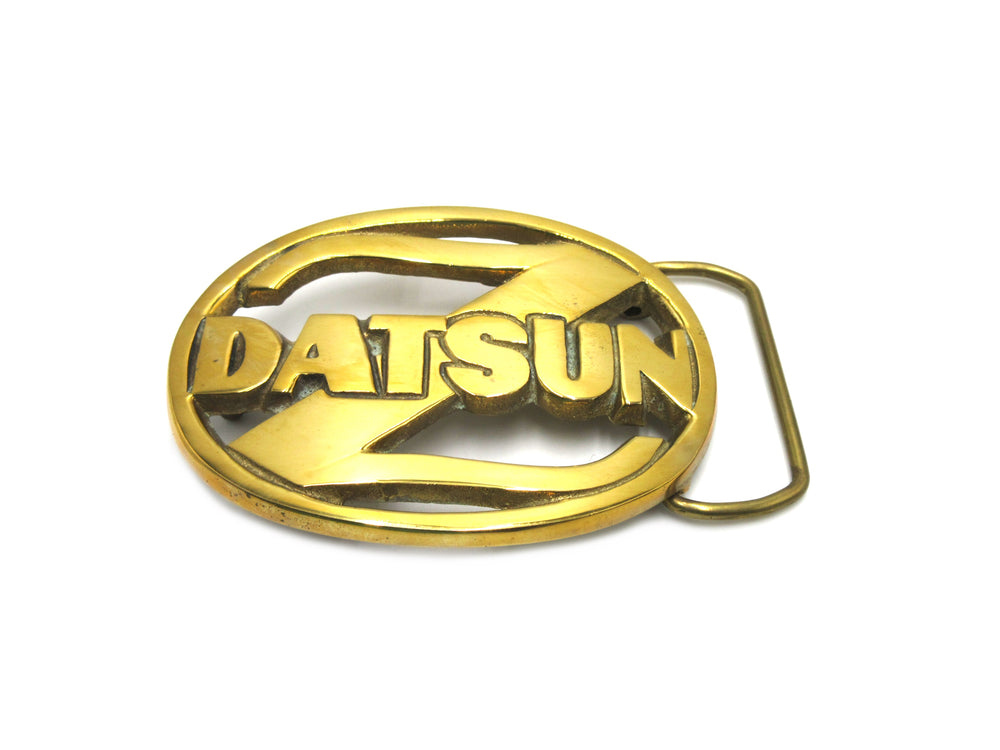 Vintage Datsun Solid Brass Belt Buckle 1978 NOS