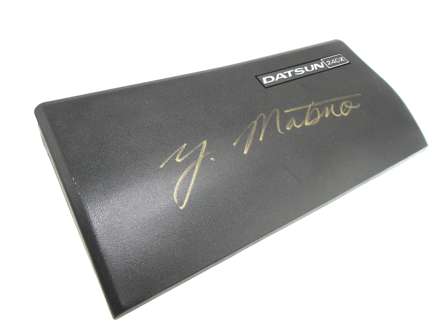 Datsun 240Z Glove Box Lid with Autograph of Yoshihiko Matsuo  *This item is sold with Dash Emblem 31-JE201