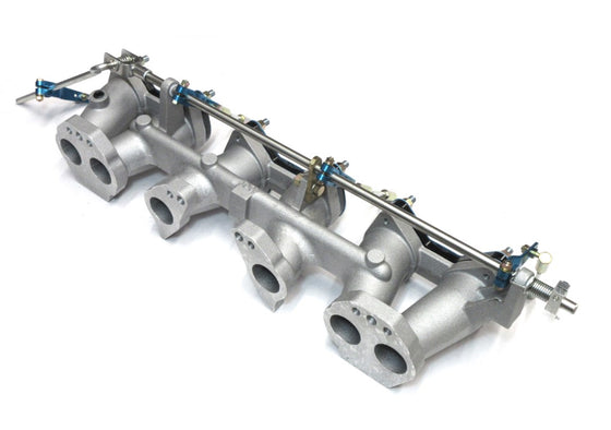 Harada Triple Carburetor Intake Manifold Assembly for Nissan L6 Engine Rod Type