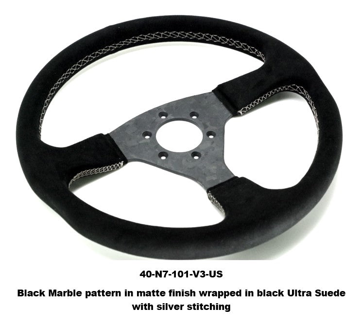 Number 7 Dry Carbon Fiber Steering Wheel V3 (Marble Pattern