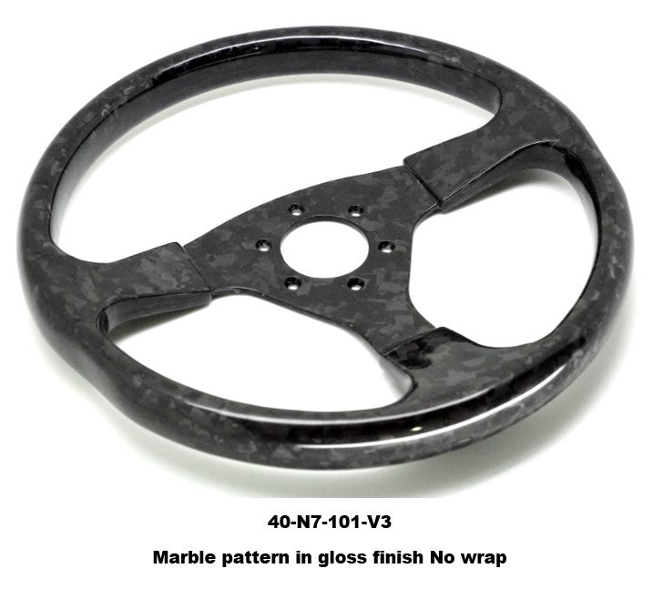Number 7 Dry Carbon Fiber Steering Wheel V3 (Marble Pattern