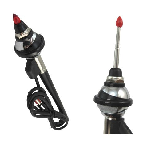 Vintage Style Manual Antenna with Red Teardrop Mast