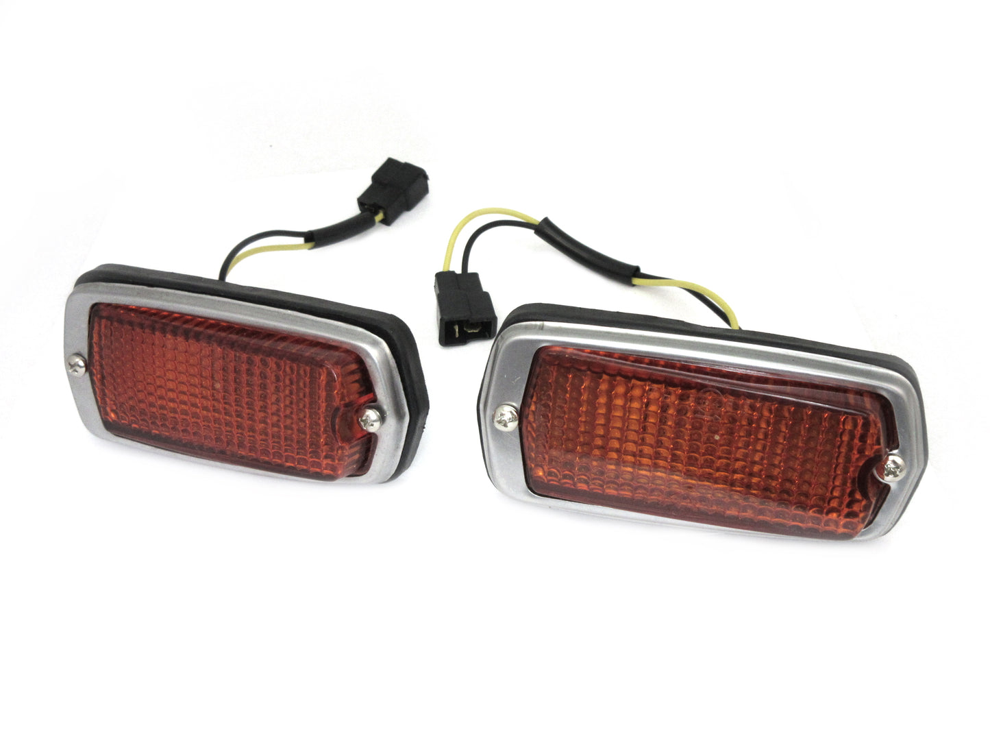 Front Side Marker Lamp Assembly Set with Amber Lens for Datsun 240Z 260Z 280Z 510