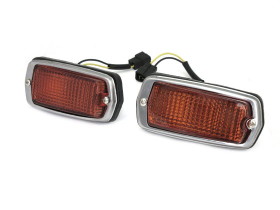 Front Side Marker Lamp Assembly Set with Amber Lens for Datsun 240Z 260Z 280Z 510