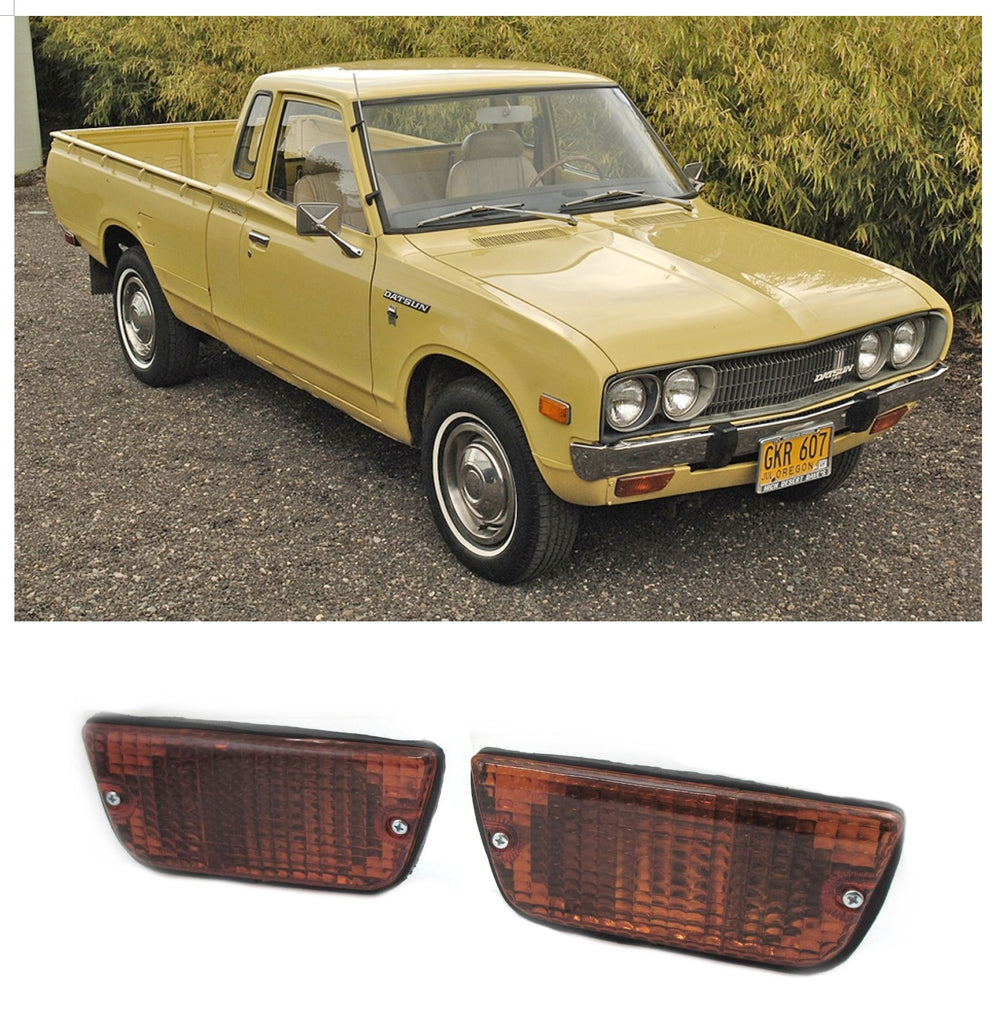 Front Parking Lamp Set for Datsun 620 Truck Stock Amber Color