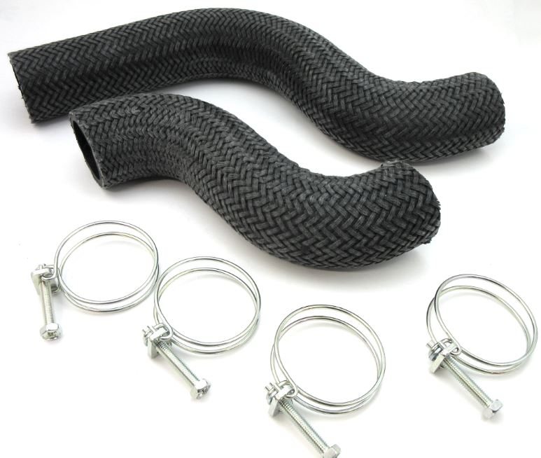 Radiator braided hose set with clamps for Prince S54A / S54B