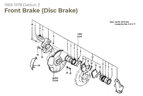 Front Brake Pad Clip for Datsun 240Z / 260Z / 280Z Genuine Nissan NOS