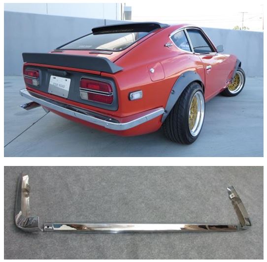 European Rear Bumper, Chrome for Datsun 240Z 1969-'72 (NO INT'L SHIPPING)