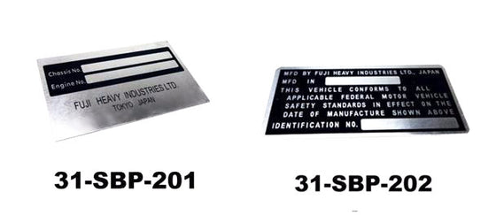 ID Plate for Subaru 360 sedan / Sambar Van / Truck