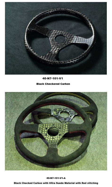 Number 7 Dry Carbon Fiber Steering Wheel V1 (Checkered Pattern)