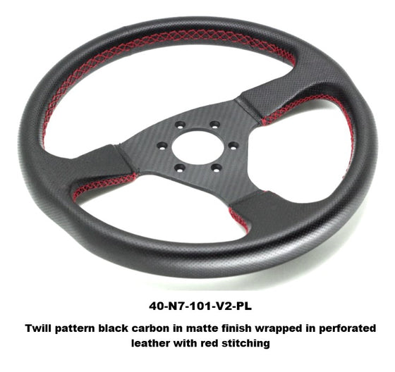 Number 7 Dry Carbon Fiber Steering Wheel V2 (Twill Pattern)