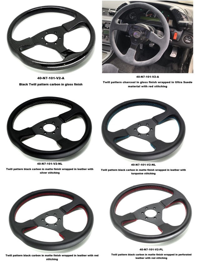 Number 7 Dry Carbon Fiber Steering Wheel V2 (Twill Pattern)