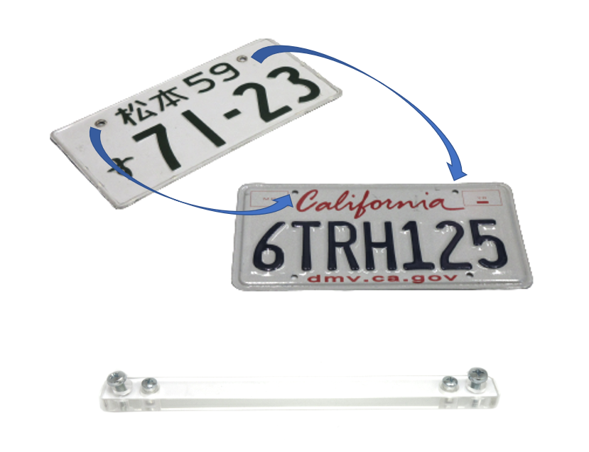 License Plate Conversion Bracket: Japanese License Plates to US / Canadian License Plate Conversion Bracket