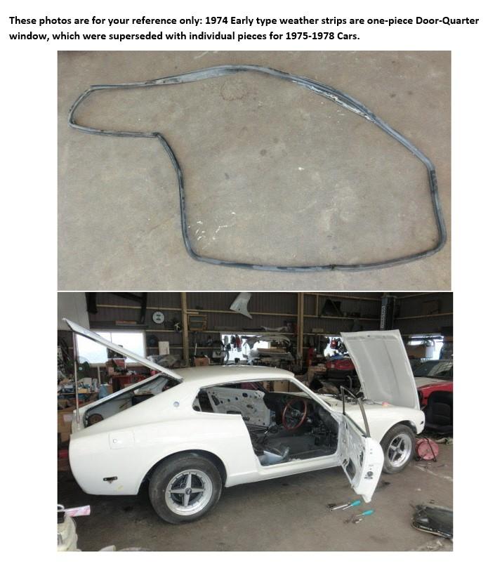 Datsun 260Z 1974 and Early 1975 280Z 2+2 Quarter Window Front Seal