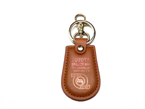 Toyota Sports 800 50th Anniversary brown leather key fob / key ring / key chain