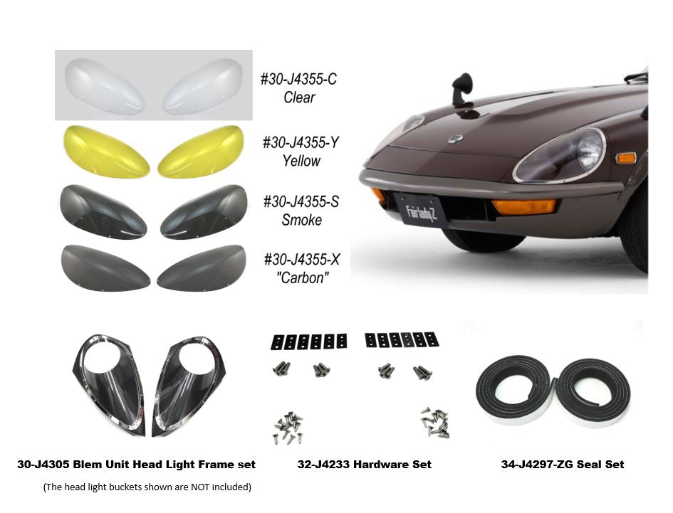 SALE!: With BLEM Set:  JDM Nissan Fairlady ZG G Nose Headlight Cover Kit for Datsun 240Z 260Z 280Z New!!!