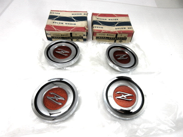 Datsun 240Z 260Z 280Z 1971.5 to 1976  NOS Center cap set for Original hub caps Nissan #40343-E8800