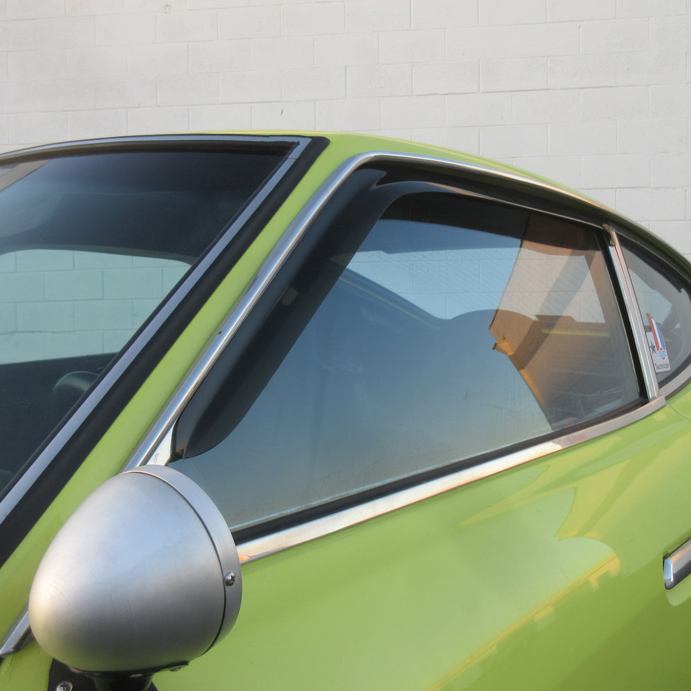 
                      
                        Window Vent Visor Set for Datsun 240Z / 260Z / 280Z Coupe models only
                      
                    